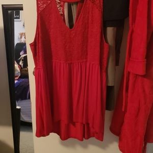 Torrid super soft size 2 red babydoll tank